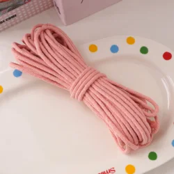 10 - Meter Pack of 4mm Multi - Color Braided Cotton Rope for Crafts and Home Decor (S Nude Red)