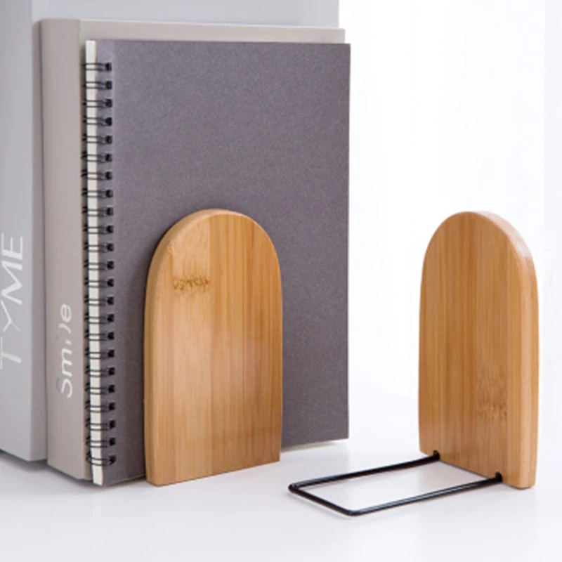 Nature Bamboo Desktop Organizer Bookends Book Ends Stand Holder Shelf Bookrack storage rack book display stand cube storage organizers