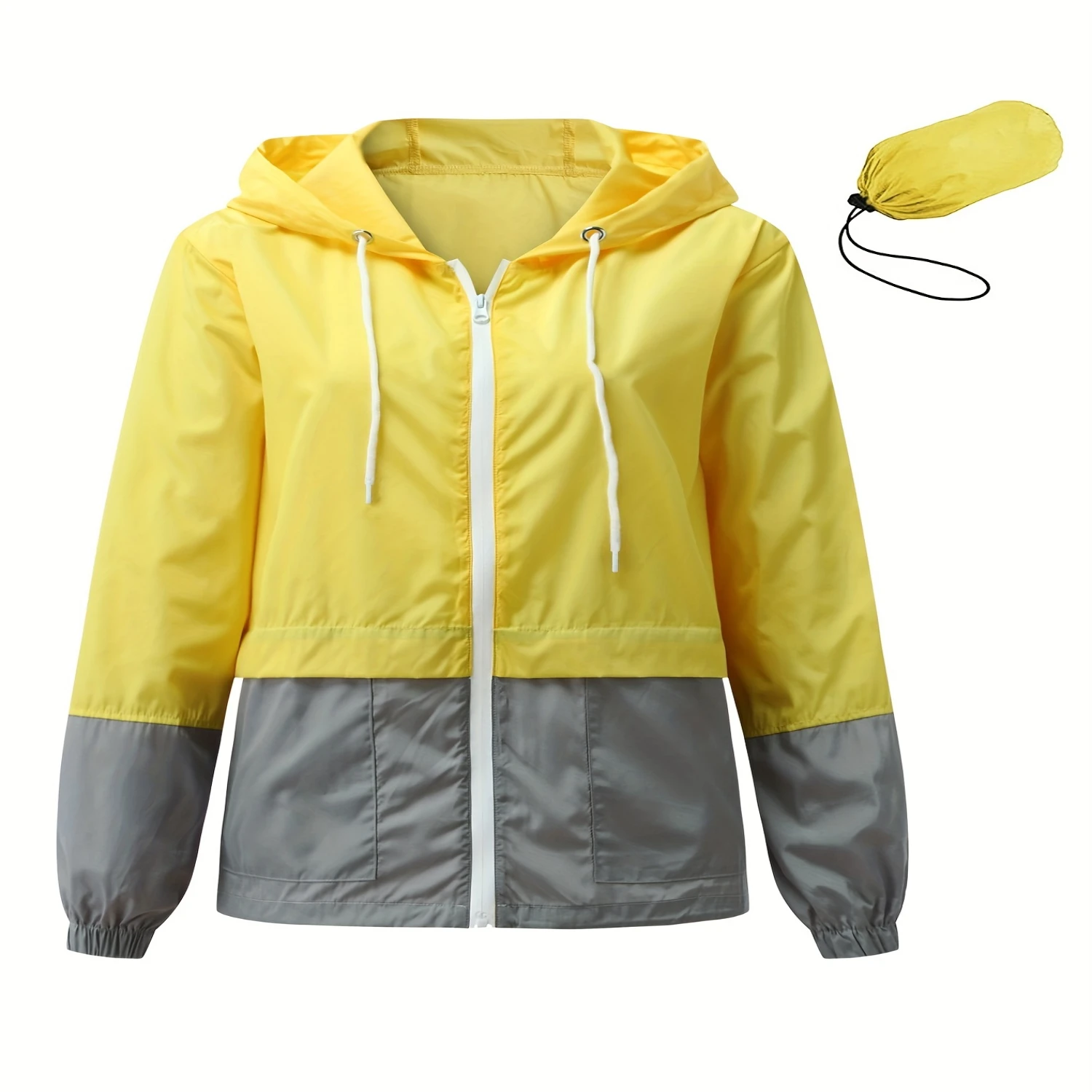 Women's Hooded Waterproof Raincoat-Lightweight Bomber Jacket