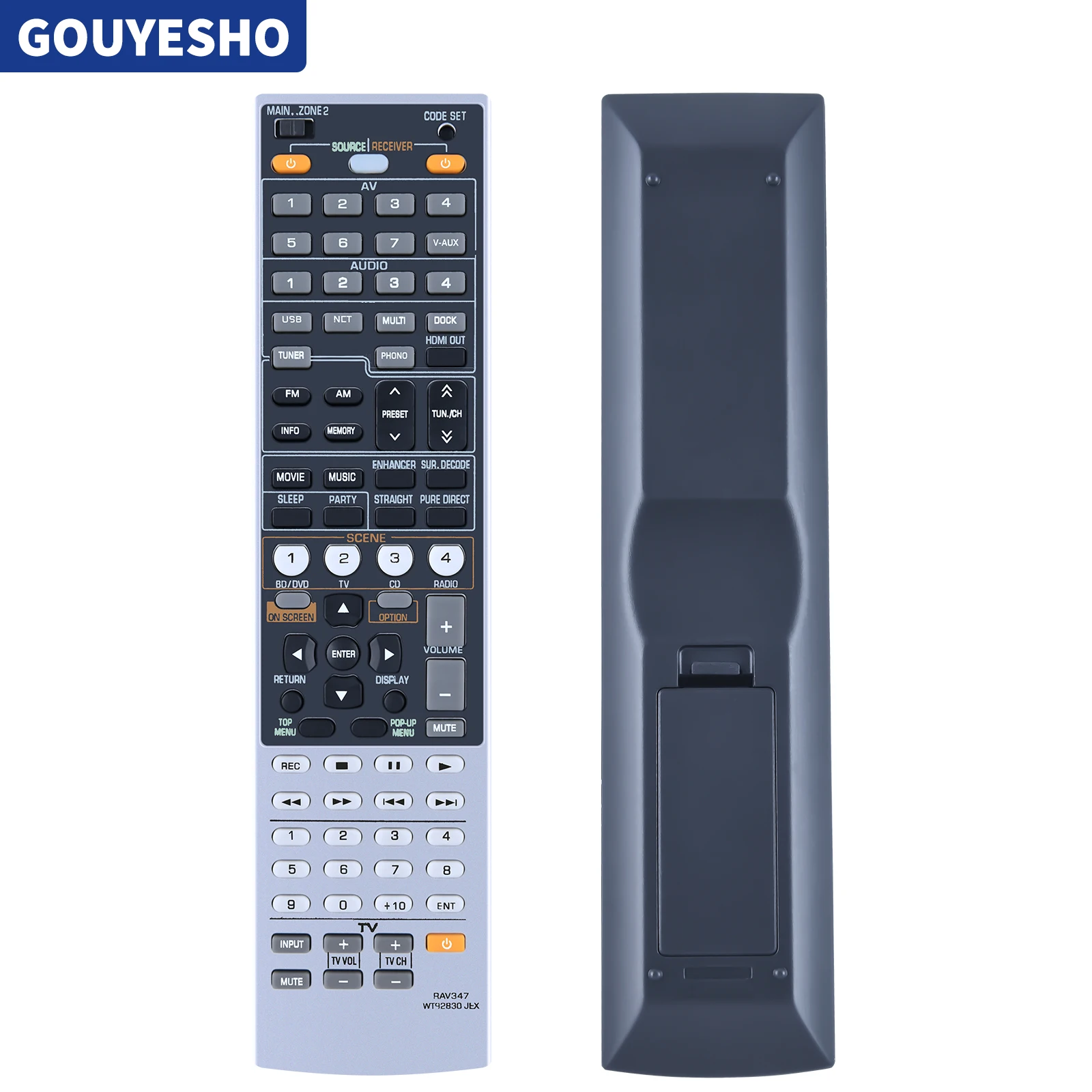 Rav347 Wt92830 Telecomando Per Ricevitore Audio Yamaha Rx-V1067 Rxv1067