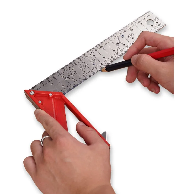 

90 Degree Square Ruler 25/30/45cm Stainless Steel Square Woodworking Marking Hole Ruler Aluminum Die-casting Handle Tools DIY