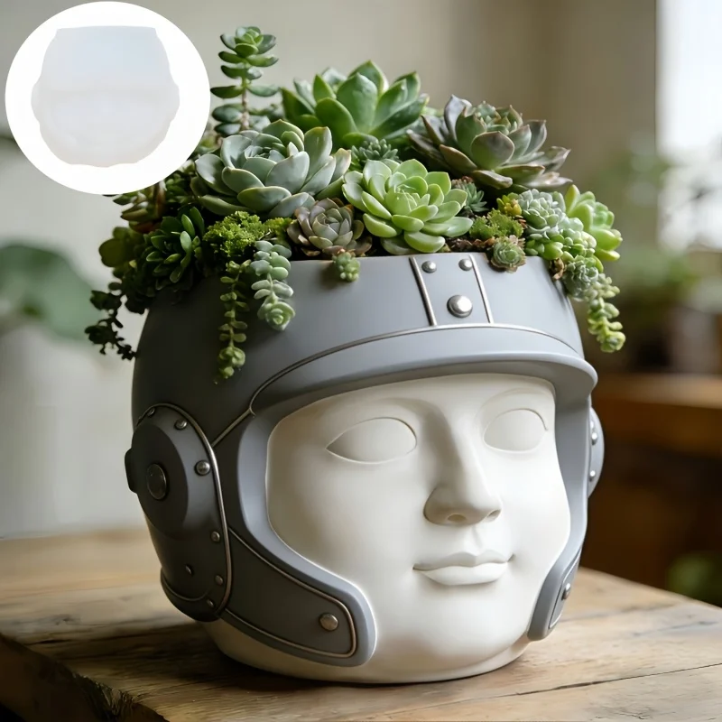 InternetCelebrityHelmetFaceFlowerPotResinsiliconeMoldMechanicalStylePortraitSucculentGreenPlantPotPlasterMold-AliExpress15