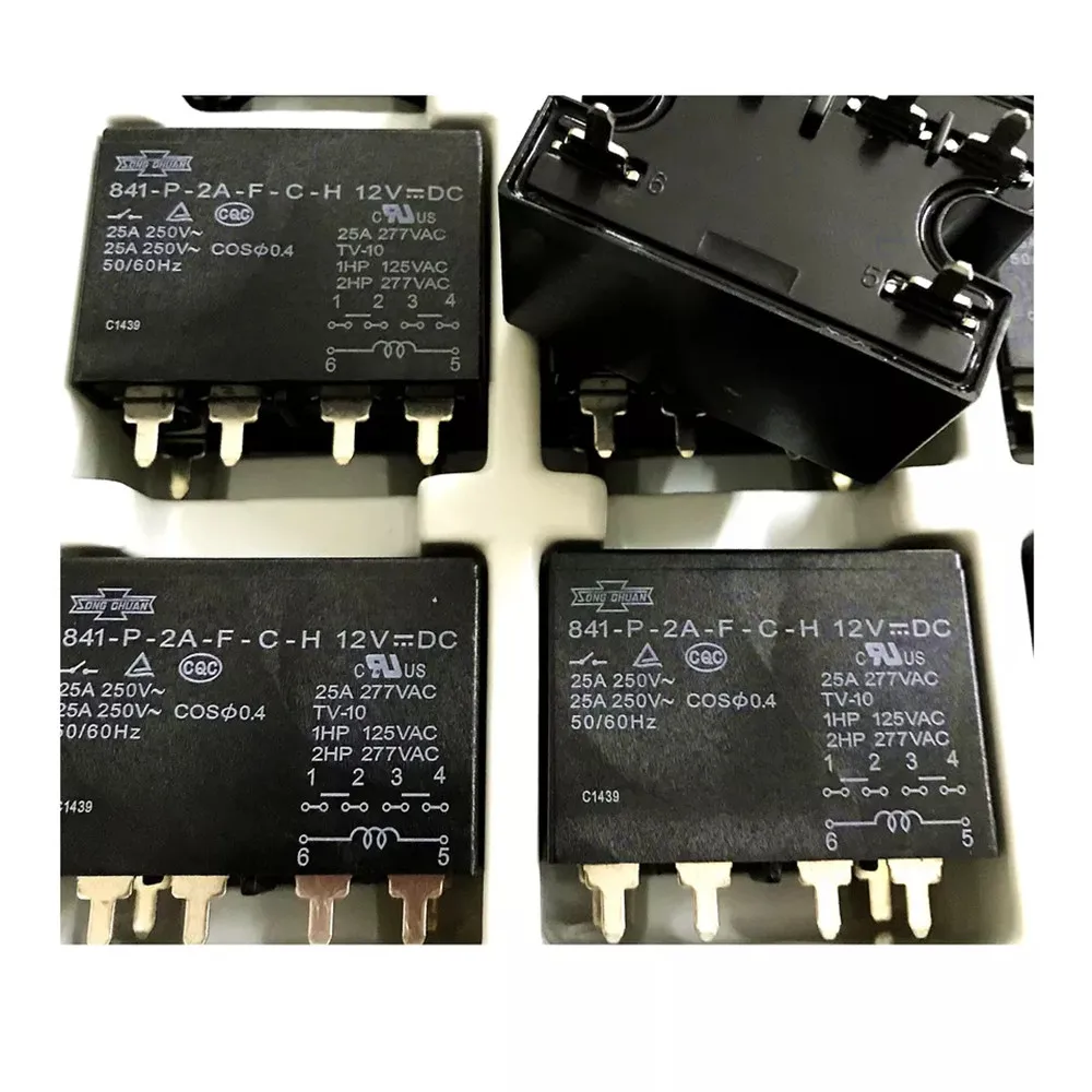 

Бесплатная доставка 10 шт./лот 12VDC 25A 6PIN реле 841-P-2A-F-C-H