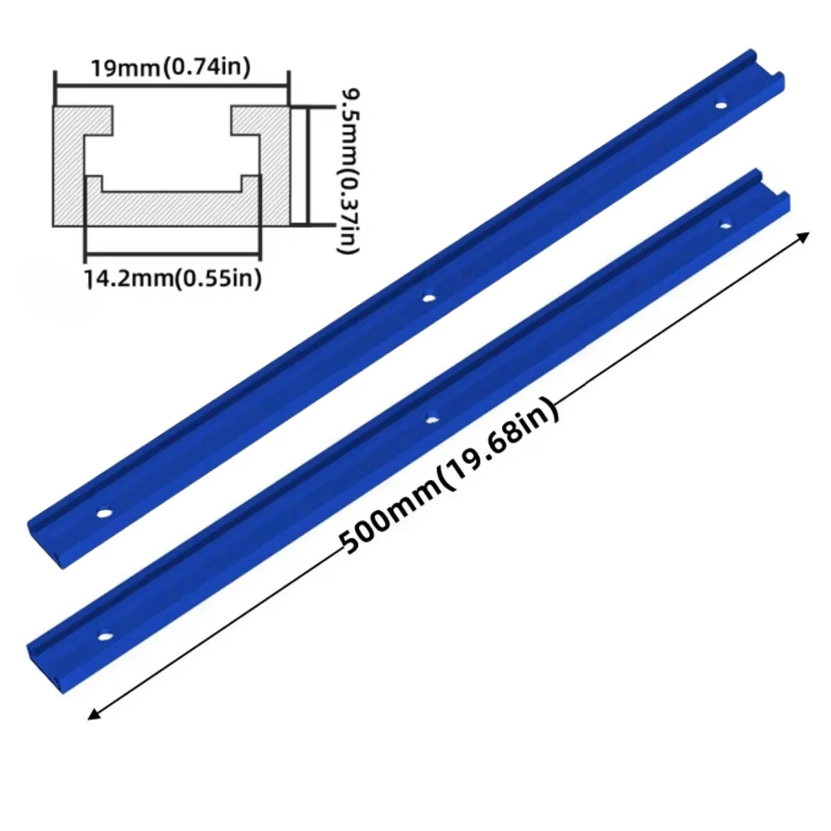 2 Stücke 19/30 Typ Tracks T Slot Gehrung Jig Werkzeug für Holzbearbeitung Router Tisch, Aluminiumlegierung Gehrungsschiene Jig Vorrichtung Schiene Jig Werkzeug – Detail 14
