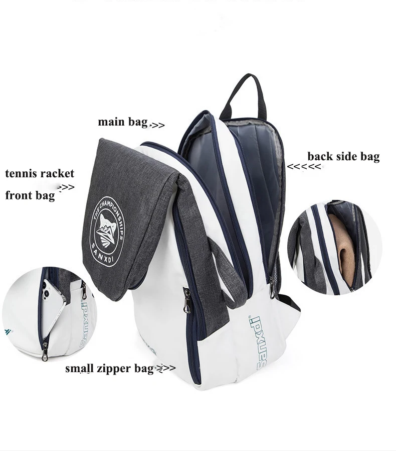 Tennis Paddle Backpack Waterproof Badminton Racket Bag Padel Racquetball Carrying Handbag Man Large Capacity Sport Bags Foldable 6