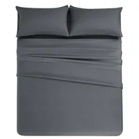 Bed Sheet Set 100% Cotton Solid Color Matte Bed Sheet Set 4-piece Large Satin Quilt Set Queen Full Bed Cover Mattress Set Bed Sh 3