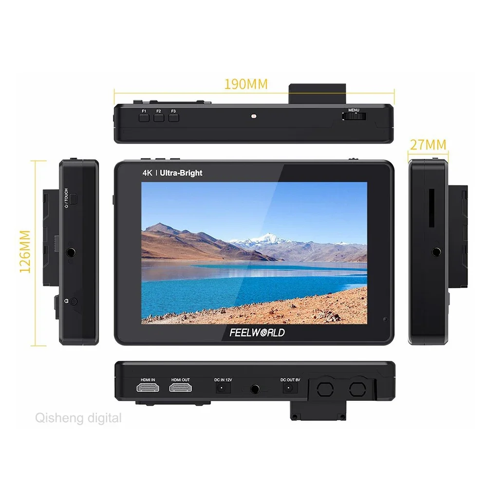 FEELWORLD LUT7 LUT7S PRO 7 Inch on Camera DSLR Field Monitor 4K SDI 3D LUTs Touch Screen 1920*1200 IPS FHD 2200NIT Monitor