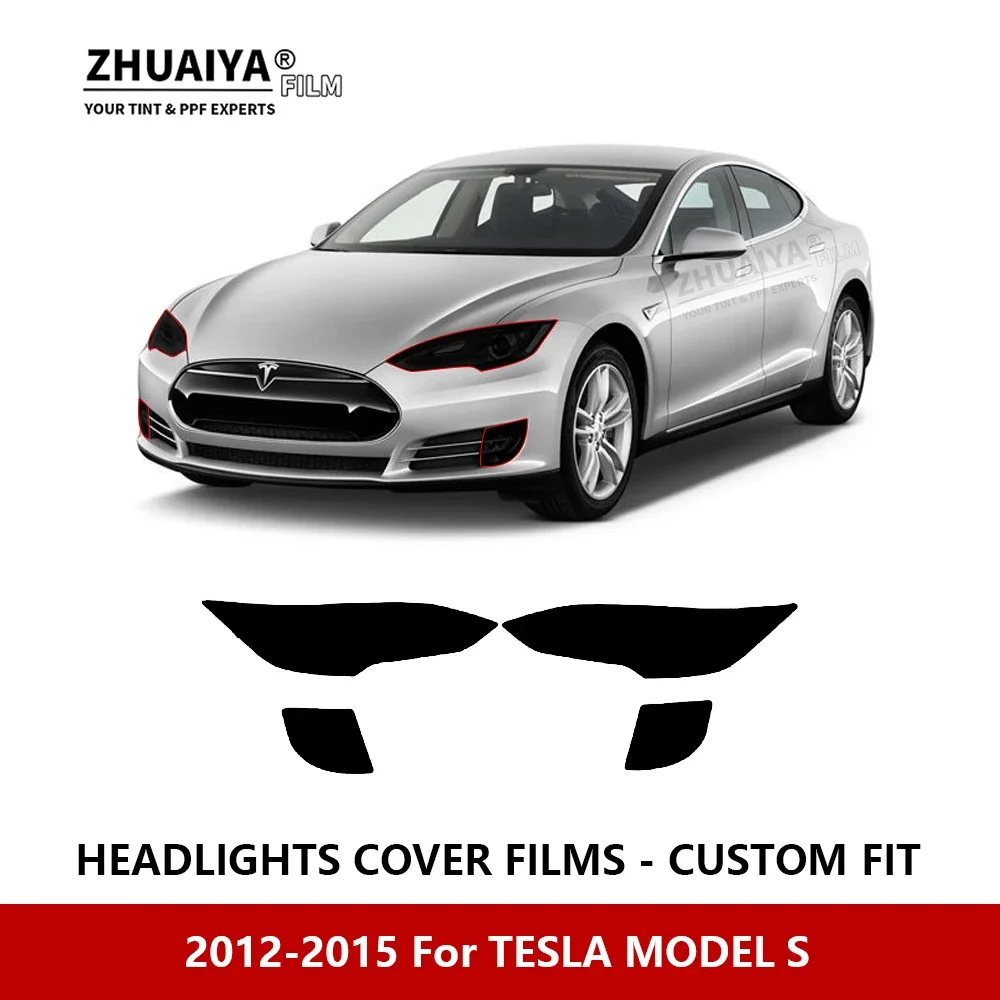 

For TESLA MODEL S 2012-2015 Car Exterior Headlight Anti-scratch PPF precut Protective film Repair film Car stickers Accessories