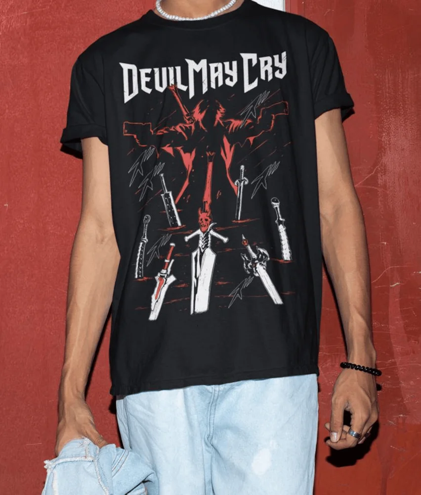 تي شيرت Virgil Devil Trigger May Cry DMC3 Premium للجنسين جميع المقاسات