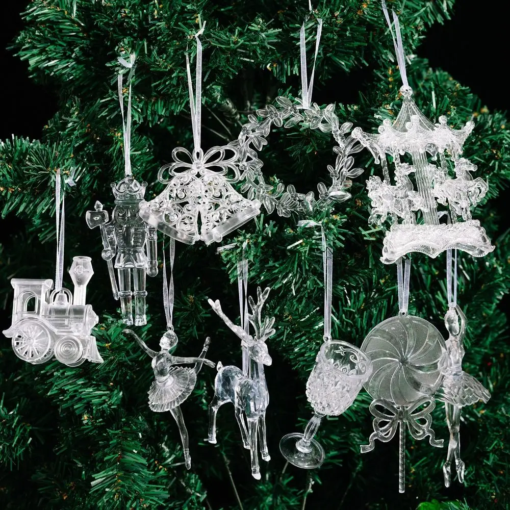 Transparent Acrylic Christmas Tree Pendant Decorations