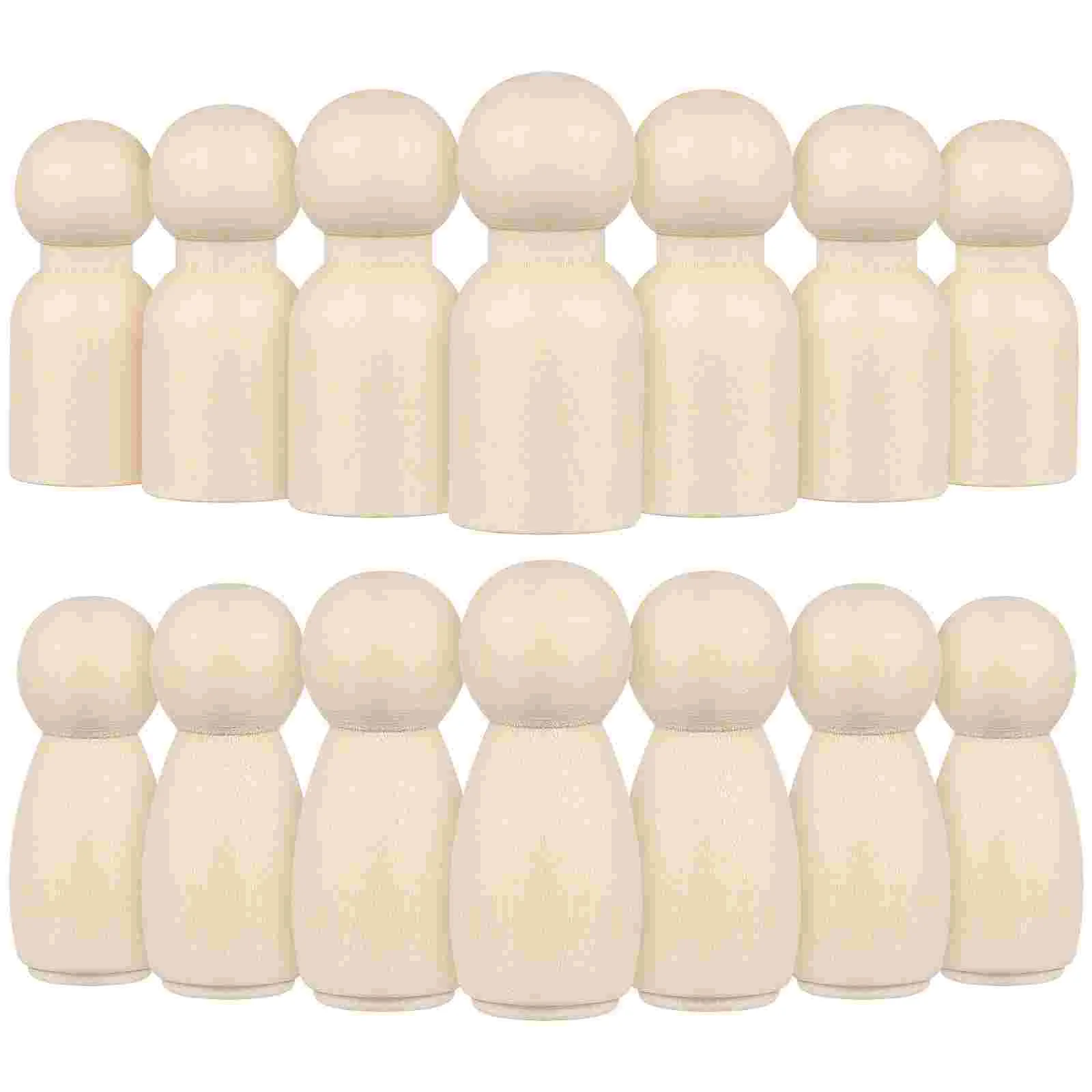 

40 Pcs Toy for Kids DIY Wooden Dolls Unfinished Decorative Nails Peg Bridegroom