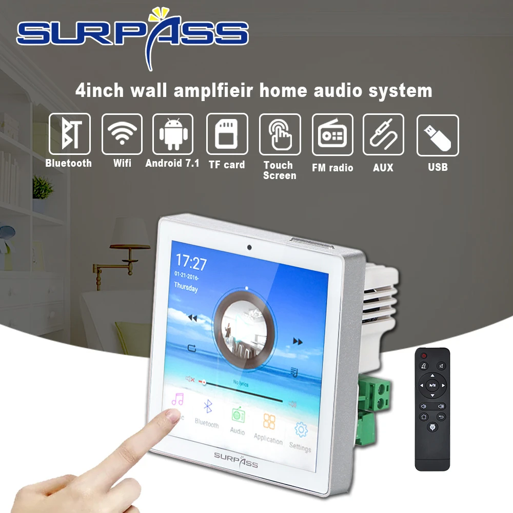 karaoke amplifier Home New Mini WiFi Bluetooth-compatible Touch Screen Wall Audio Music Center Sound Amplifier TV tablet Smart Digital Stereo FM bluetooth car amplifier