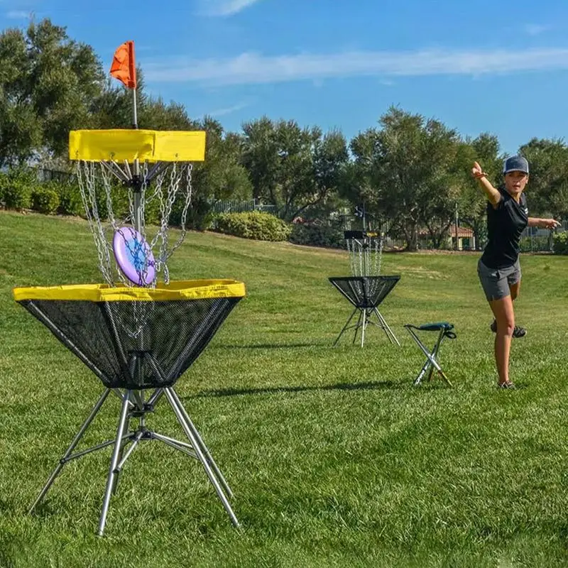 Disc Golf Basket Disc Golf Target Starter Set Foldable Design Disc Golf Stand Equipment Disc Golf Mini Baskets Training