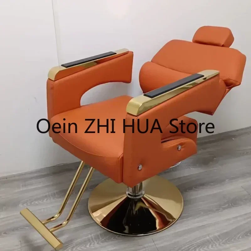 Comfort Recliner Barber Chairs Handrail Banks Workshop Adjustable Barber Chairs Equipment Hairdresser Cadeira Furniture QF50BC