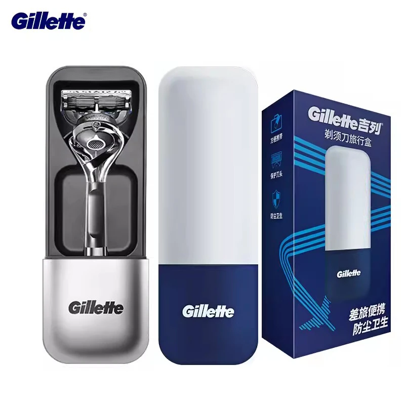 Gillette-カミソリ用ポータブルトラベルケース、男性用かみそり用の
