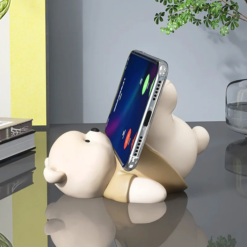 

Bear Tablet Mobile Phone Holder For iPad iPhone Decoration Study Office Computer Desktop Ornaments Birthday Gift for Friends