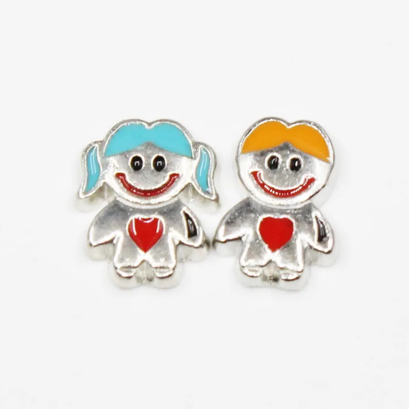 The Kid Little Boys Girls Enamels 20 Pz/Lotto Charms Galleggianti Living Glass Memory Lockets Accessori Per Gioielli Fai Da Te