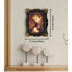 Elegant Black and Gold Trim Vintage Picture Frame - Versatile Horizontal or Vertical Display - 8 inch (22.2x17.5CM Frame)