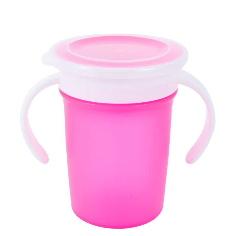 360° Rotating Leakproof Baby Drinking Cup with Flip Lid & Double Handles