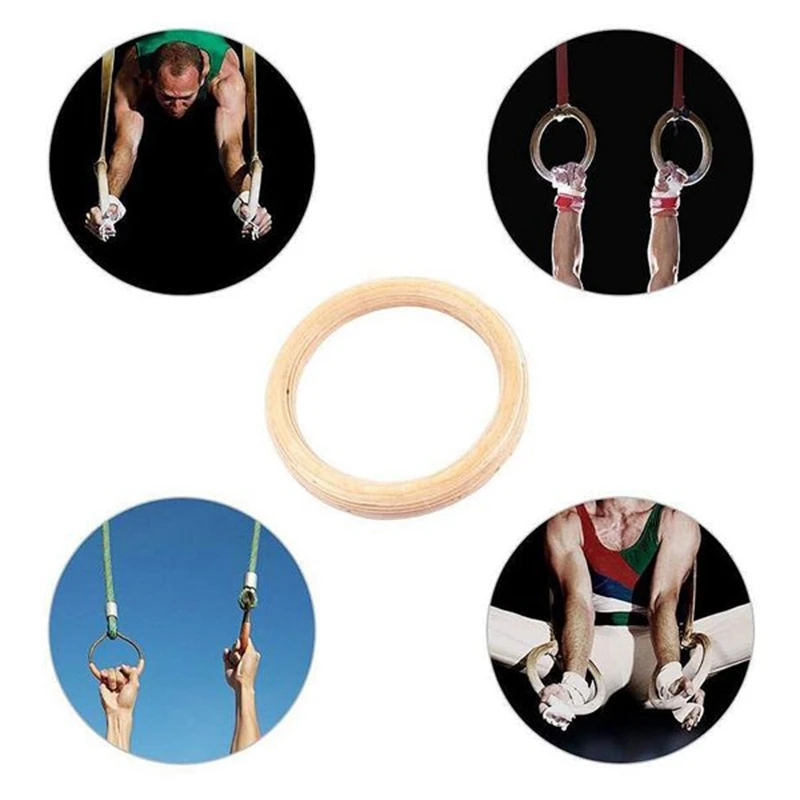 Birch Fitness Rings Gymnastics Training Ring 32Mm Wooden 1Pcs Exercise Fitness Gymnastic Rings Gym Exercise