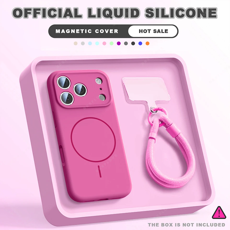 Magnetic Wrist Strap Liquid Silicone Phone Case For iPhone 11 thumbnail 4