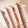 4/26/56pcs Set Creative Brown Bear Pufferfish Erasable Pen, 0.5mm Blue/Black Ink Refill-Smooth Writing Pen Body Anti Slip Design 5