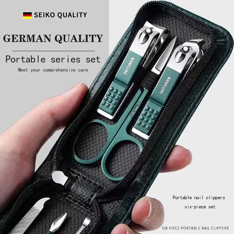 Nail Scissors Set Household High End Mens And Womens Special Nail Clippers Manicure Beauty Tools 6 Piece Portable Household 