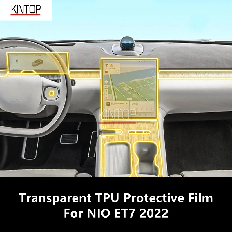 For NIO ET7 2022 Car Interior Center Console Transparent TPU Protective Film Anti-scratch Repair Accessories Refit car center console protective film tpu anti scratch hd sticker for toyota corolla screen e210 2019 2020 2021 2022 2023