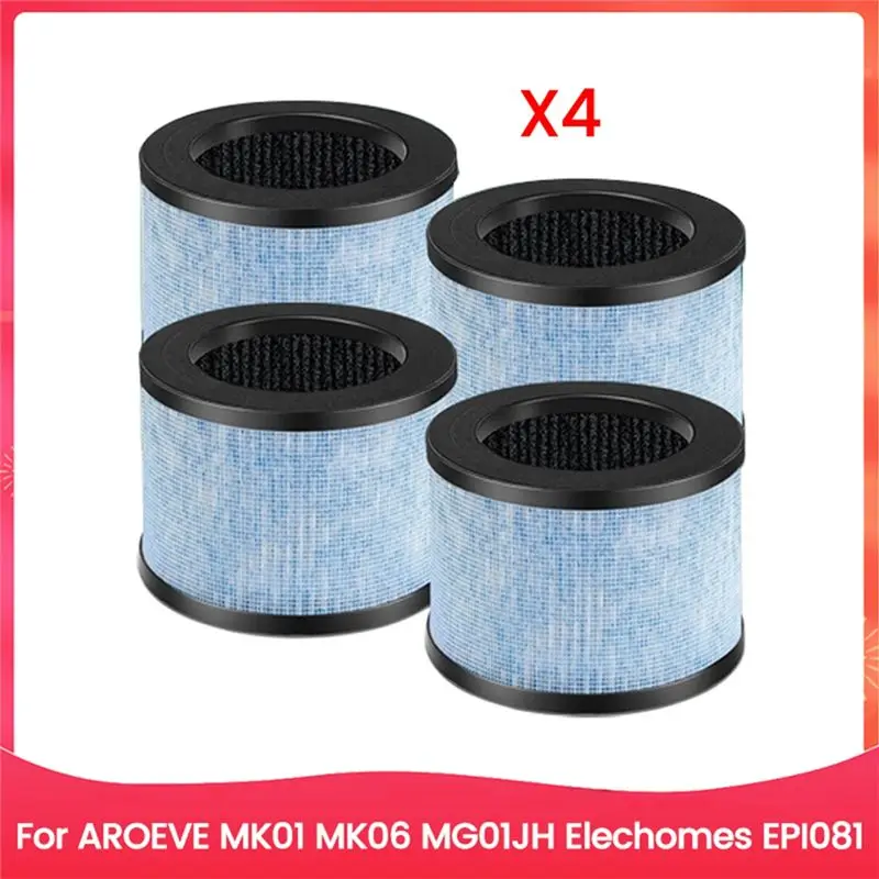 AROEVE MK01 MK06 MG01JH Elechomes EPI081 공기 청정기 액세서리 교체 부품용 4PCS 공기 청정기 필터-[Mriae