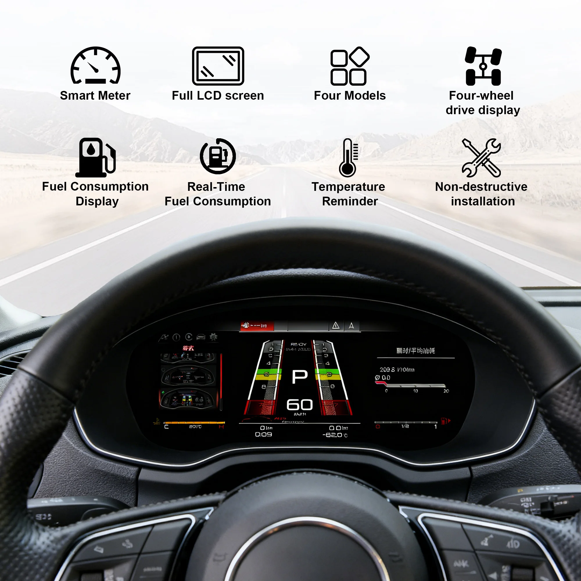 Digital Instrument Cluster Display Suitable For Audi A3 2014-2020 Wireless CarPl