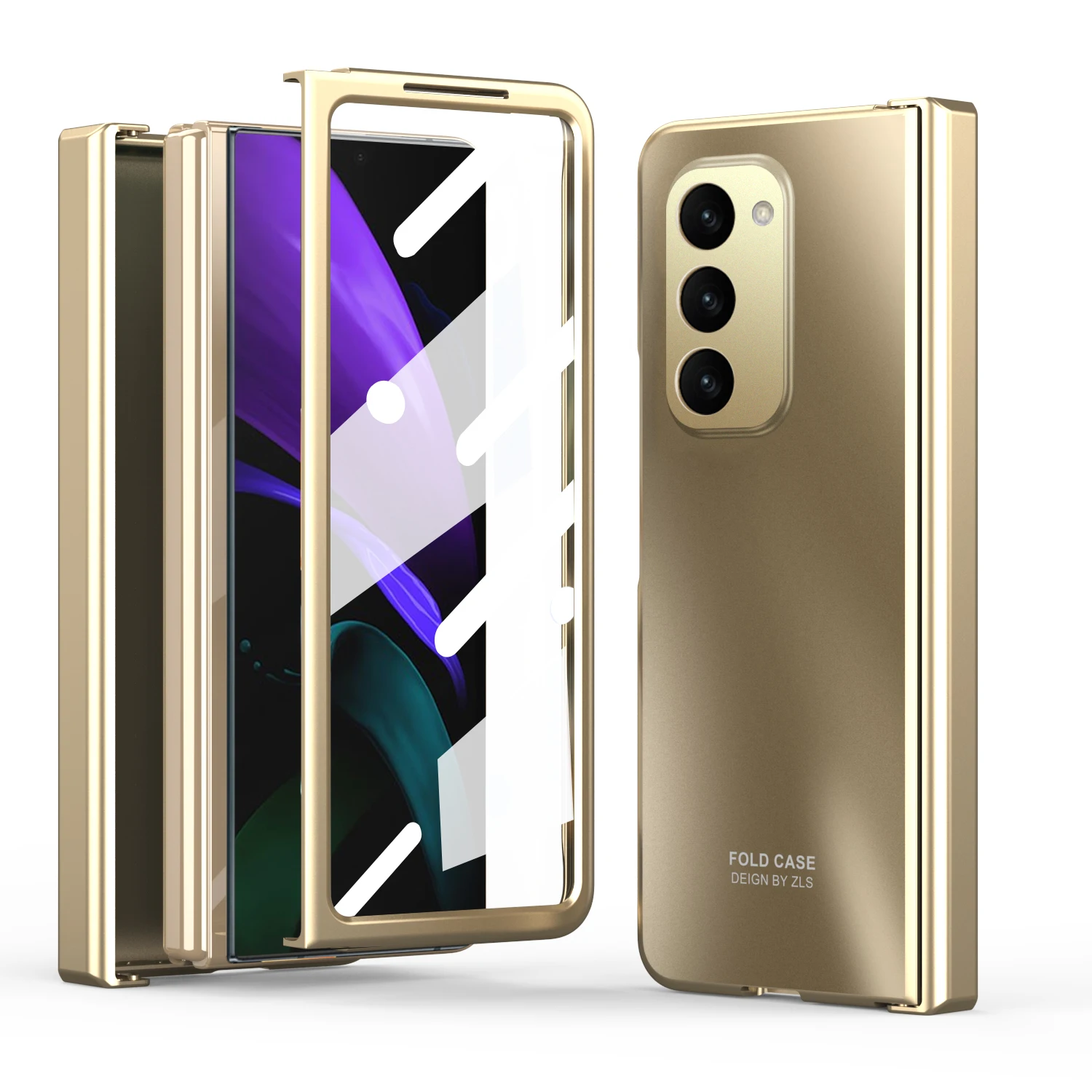 Custodia Protettiva Antiurto Per Cerniera Placcatura Per Samsung Galaxy Z Fold4 Fold5 Fold3 Fold2 Fold2 Fol3 4 2 Pellicola In Vetro Temperato