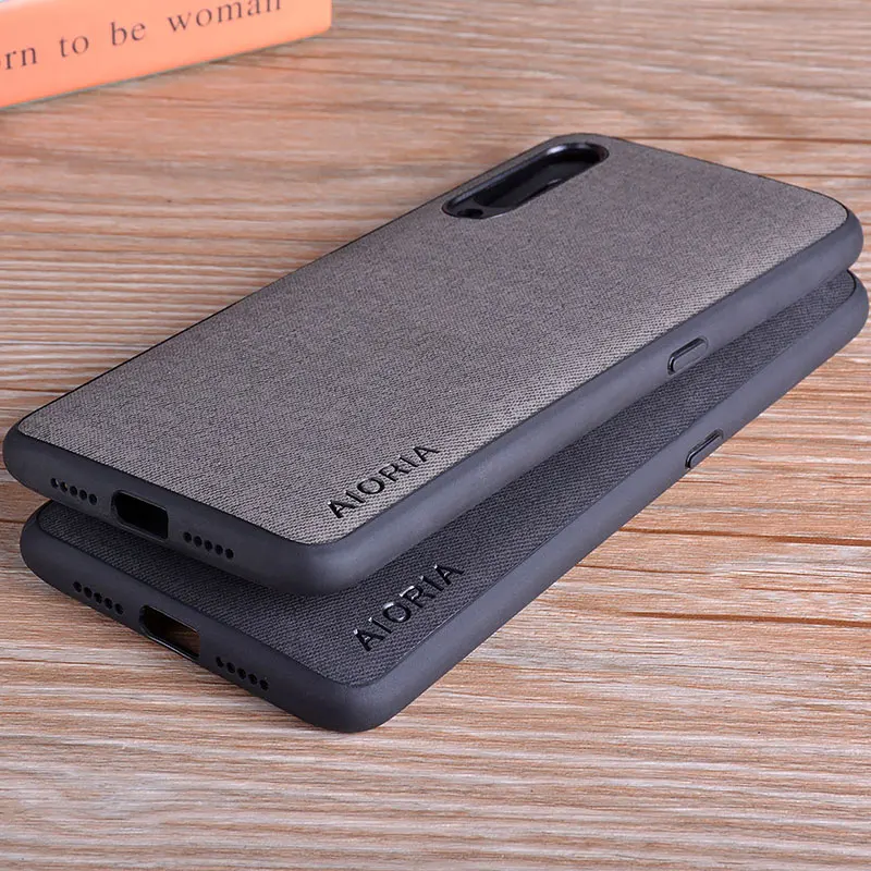 Luxury Textile Leather Skin Phone Case - Soft TPU & Hard PC Cover