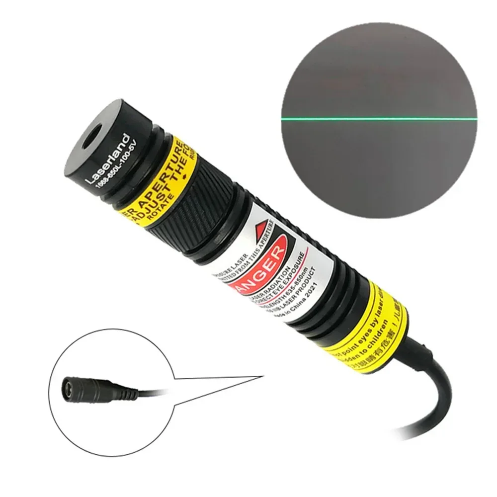 Green Line Laser Diode Module Projector Glass Lens for Alignment of Cloth Wood Stone Cutting with DC