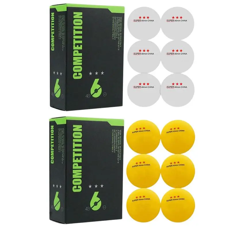Pingpong Balls Training Pong Balls Set Of 6 40mm 3 Star Table Tennis Small Competition Toy For Entertainment Party Sports 1