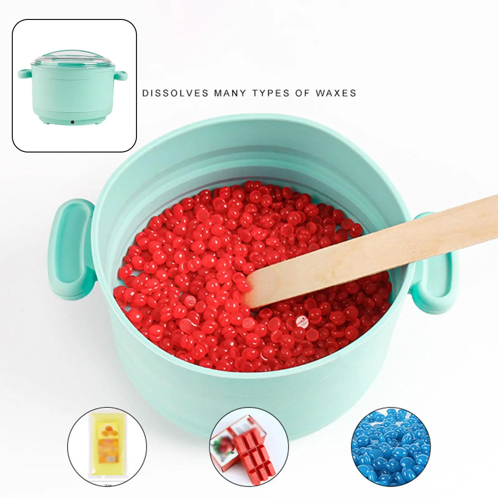 Wax Heater for Hair Removal for Soft and Hard Wax Beads Compact Pot Portable Professional Body Face Feet Women Hands