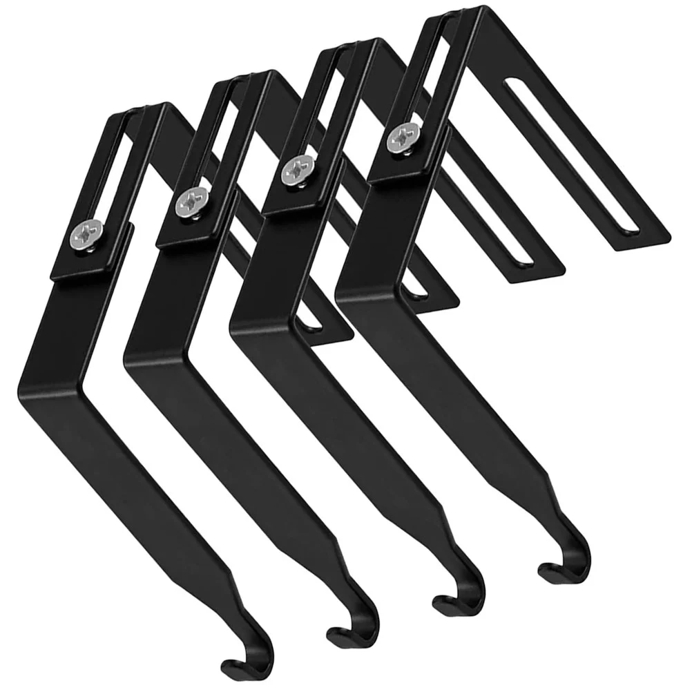 

4 Pcs Clothing Hangers Door Storage Hooks Adjustable Coat Hanging Holder Heavy Duty Metal