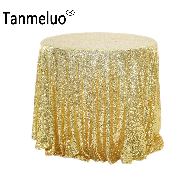 

Sequin Round Tablecloth Glitter Coverage for Catering Speech Wedding Party Birthday Christmas Decor Dessert Table Party Supply