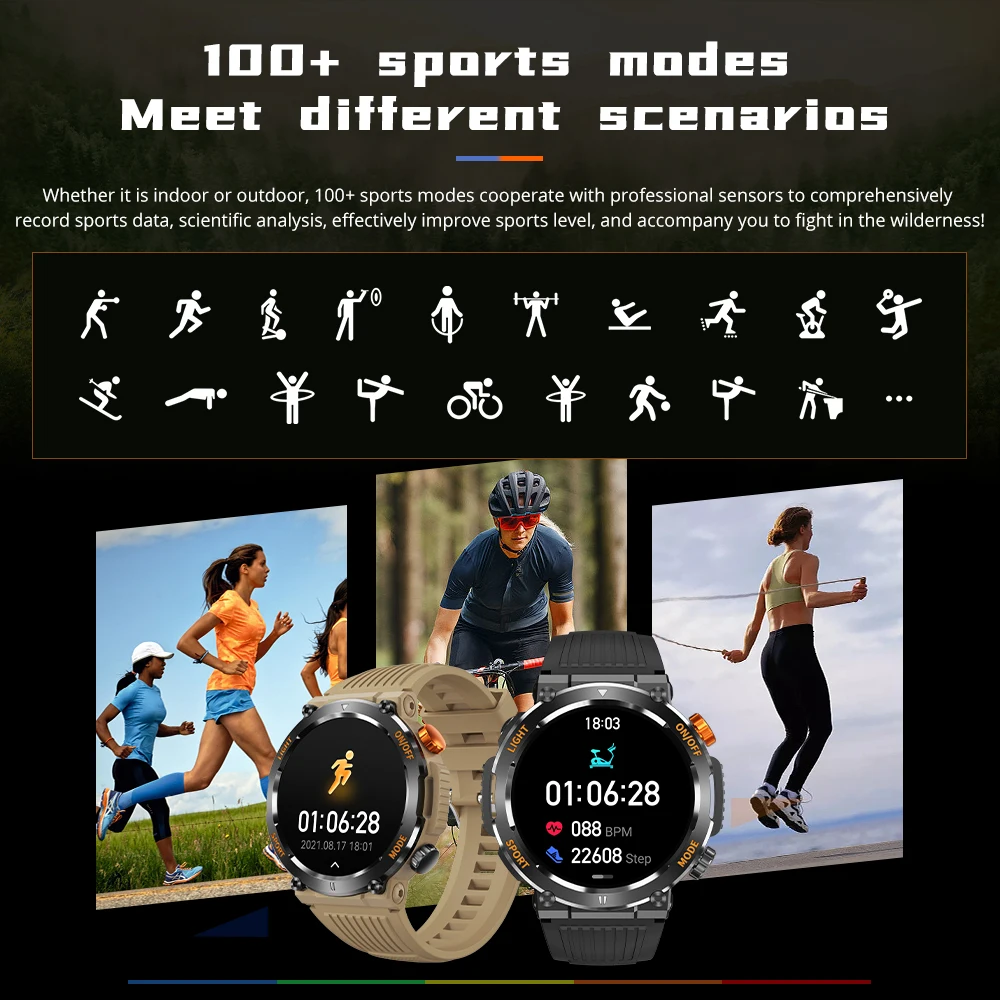 COLMI V68 1.46'' HD Display Smartwatch 100 Sports Modes Compass Flashlight Men Military Grade Toughness Smart Watch smart watch