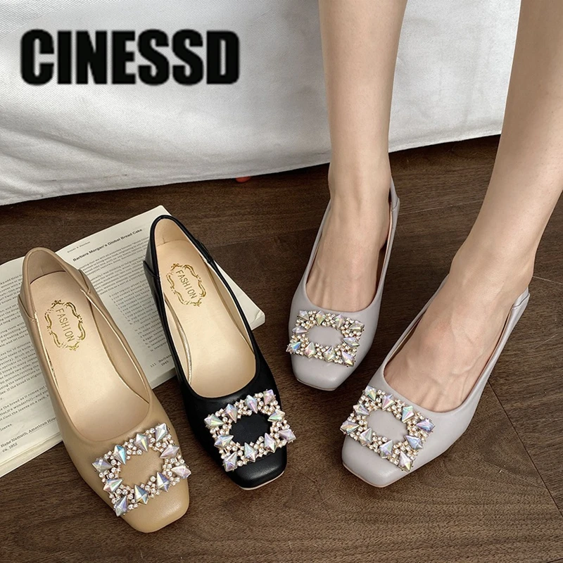 

Женские туфли-лодочки на толстом высоком каблуке, с квадратным носком