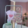 2024 Summer New Children's Short Sleeve T-shirt Sequined Skirt 2-piece Set Women's Fashionable Children's Clothing
