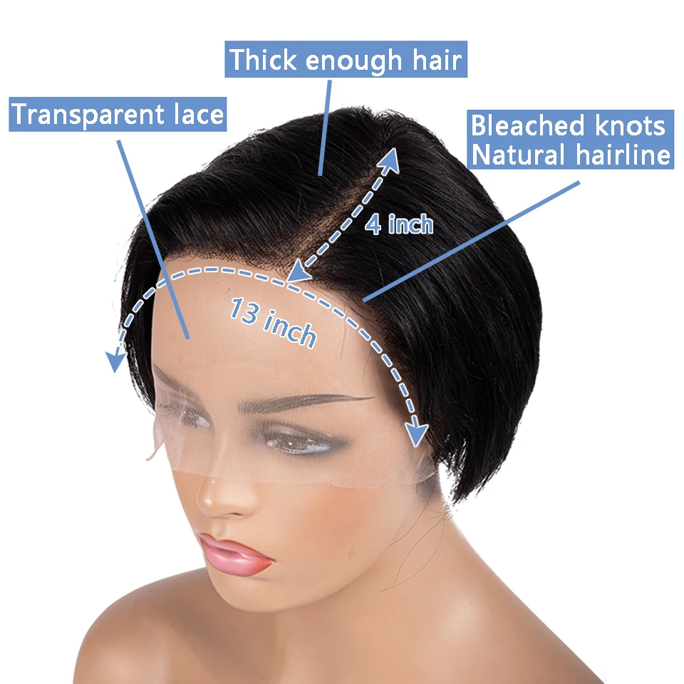 Short Bob Pixie Cut Lace Frontal Straight Human Hair Wigs For Black Women Preplucked Brazilian Hair lace front wig human hair wigs human hair wig front lace wig