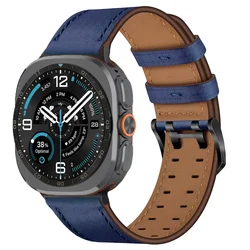 Premium Leather Loop Sport Bracelet for Smartwatch 47mm - Original Strap Replacement Band (3 blue)