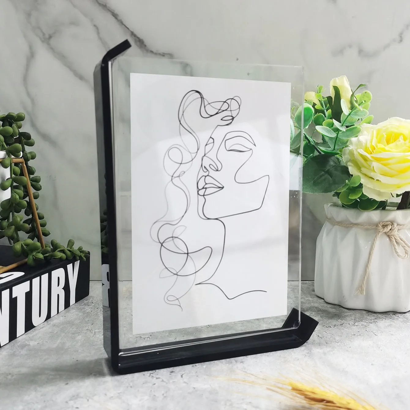 아크릴 블랙 사진 프레임 10X15cm 15X20cm 프레임 달력 웨딩 파티 액자에 대 한 양면 프레임 사진 프레임