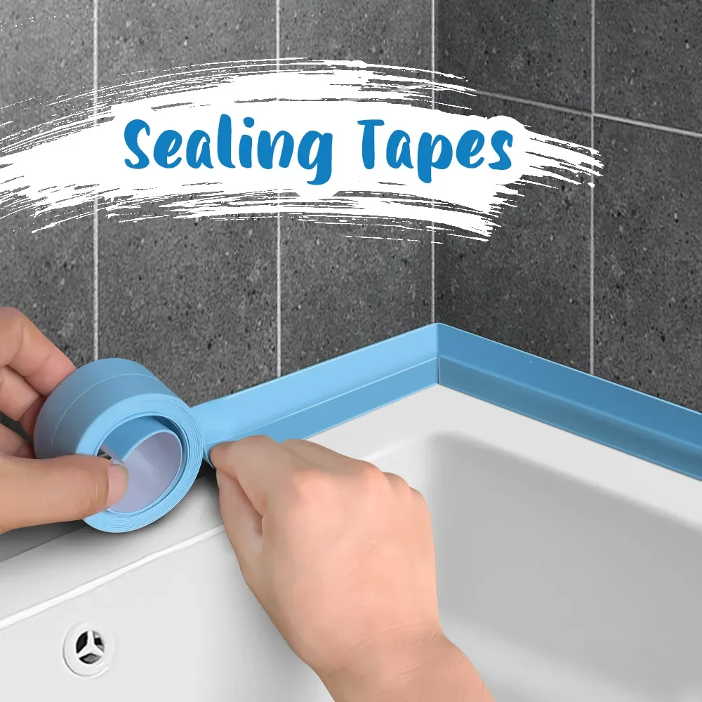 Description Picture 4 of itemWaterproof Wall Tape Bathroom Kitchen Adhesive Tape Contour Tape Cardboard Sealing Strip Bathroom Shower Sink Bath Caulk Tapes