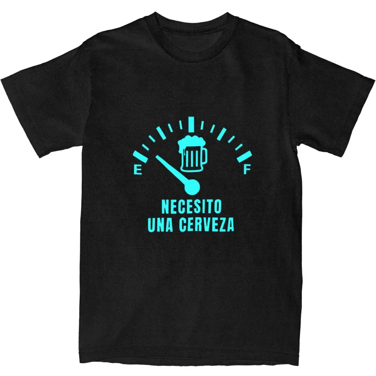 Streetwear T-Shirt Necesito Una Cerveza Cotton T-Shirts Trendy Cool Tee Shirt for Mens Y2K Basic Design Short Sleeve Top Tees