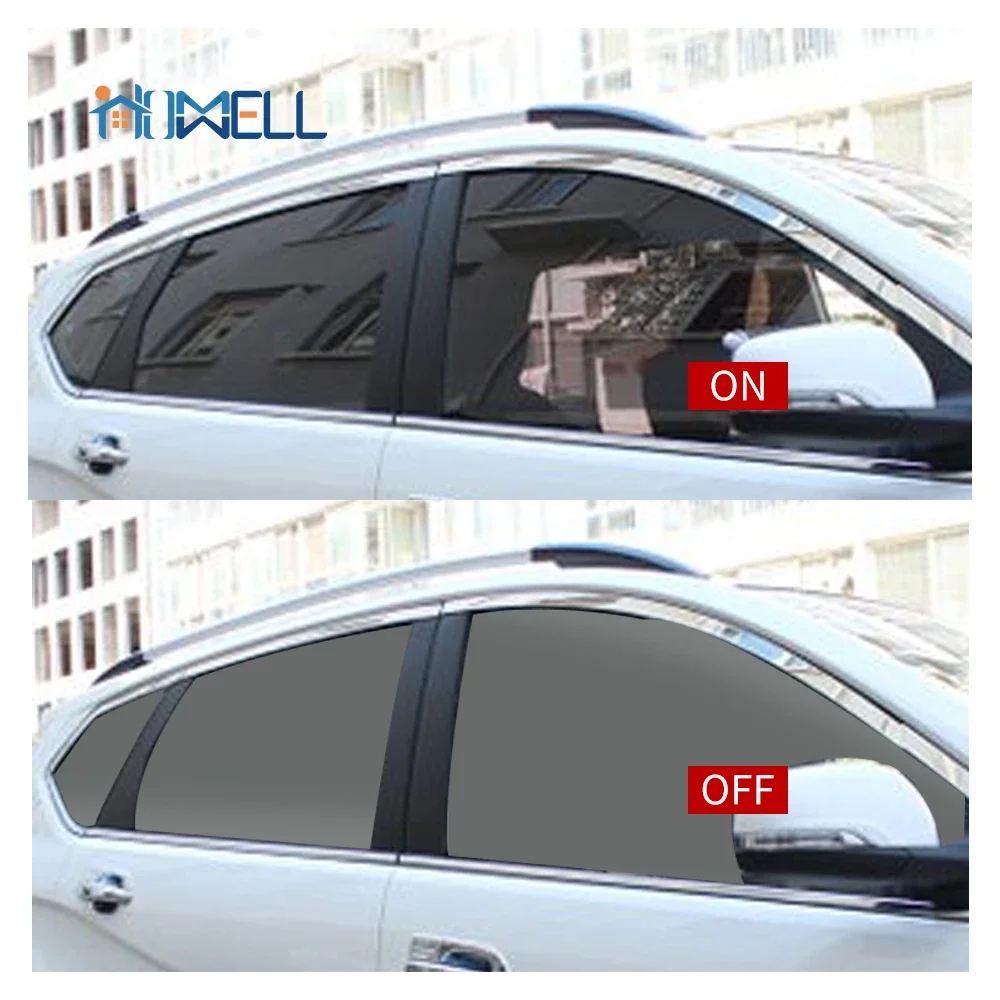 Free shipping self-adhesive PDLC window coloring intelligent film for customized four pieces of window concealment