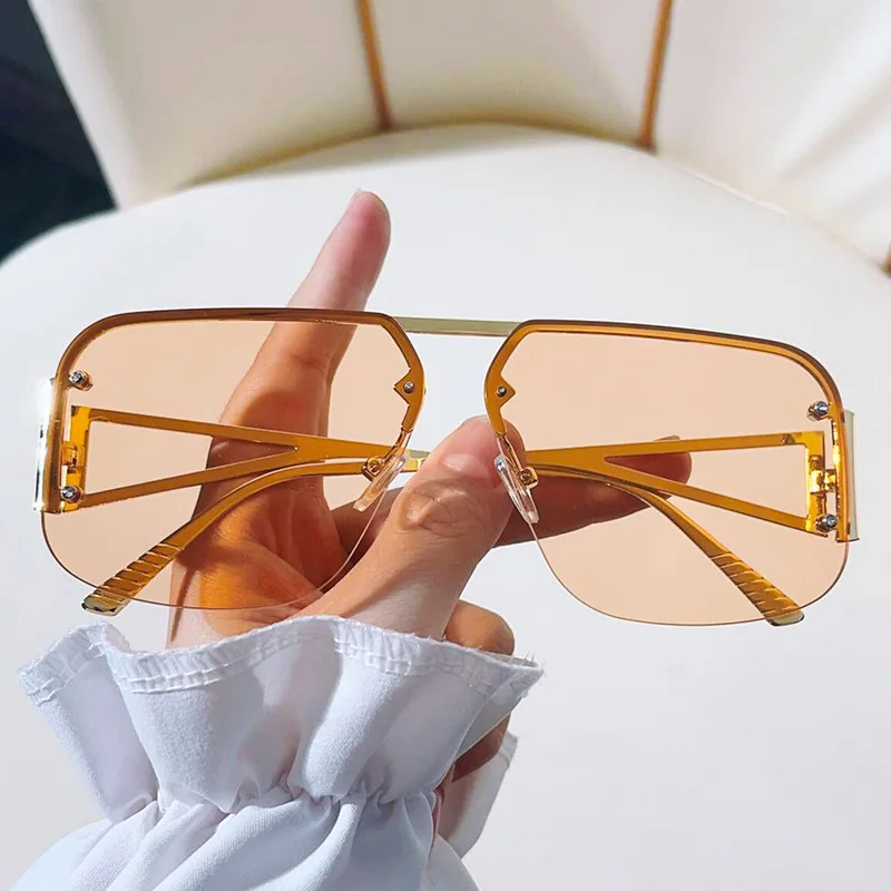 1 Paio Di Occhiali Da Sole Quadrati Alla Moda Senza Montatura Per - Foto 2