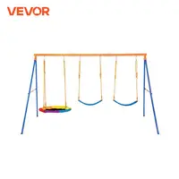 VEVOR Swing Sets for Backyard 600lbs Capacity Swing Set with 1 Saucer Swing Seat 2 Belt Swing Seats Swingset Outdoor for Kids 1