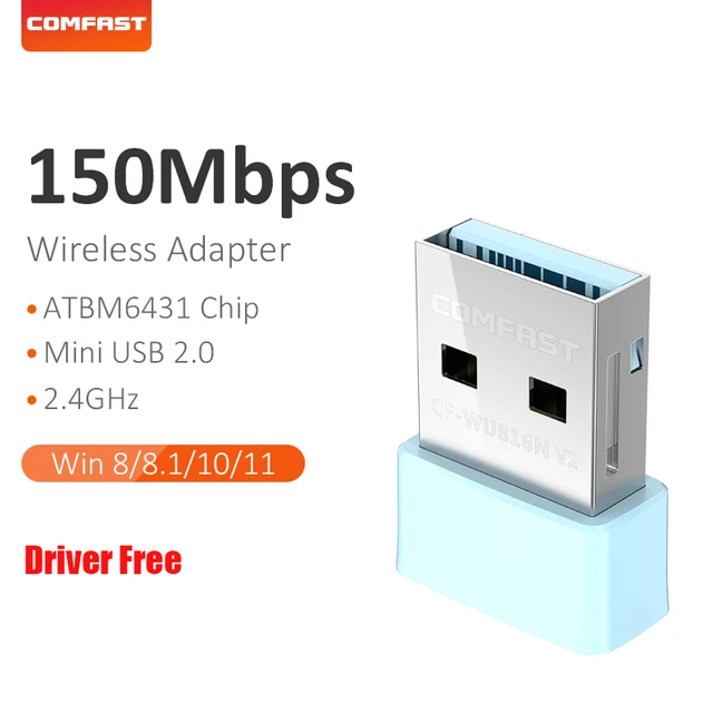 2.4Ghz 150Mbps Mini USB Wireless Adapter ATBM6431 Drive Free USB2.