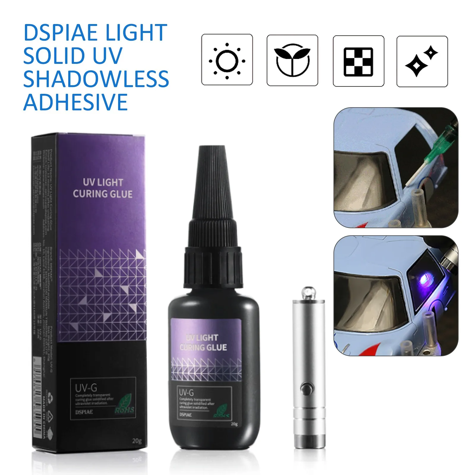 Dspiae Uv Light Curing Clear Glue Solid Shadowless Adesivo Uv-G Uv-Gt Uv-Gs Touch Dry 1Min 200-400Nm